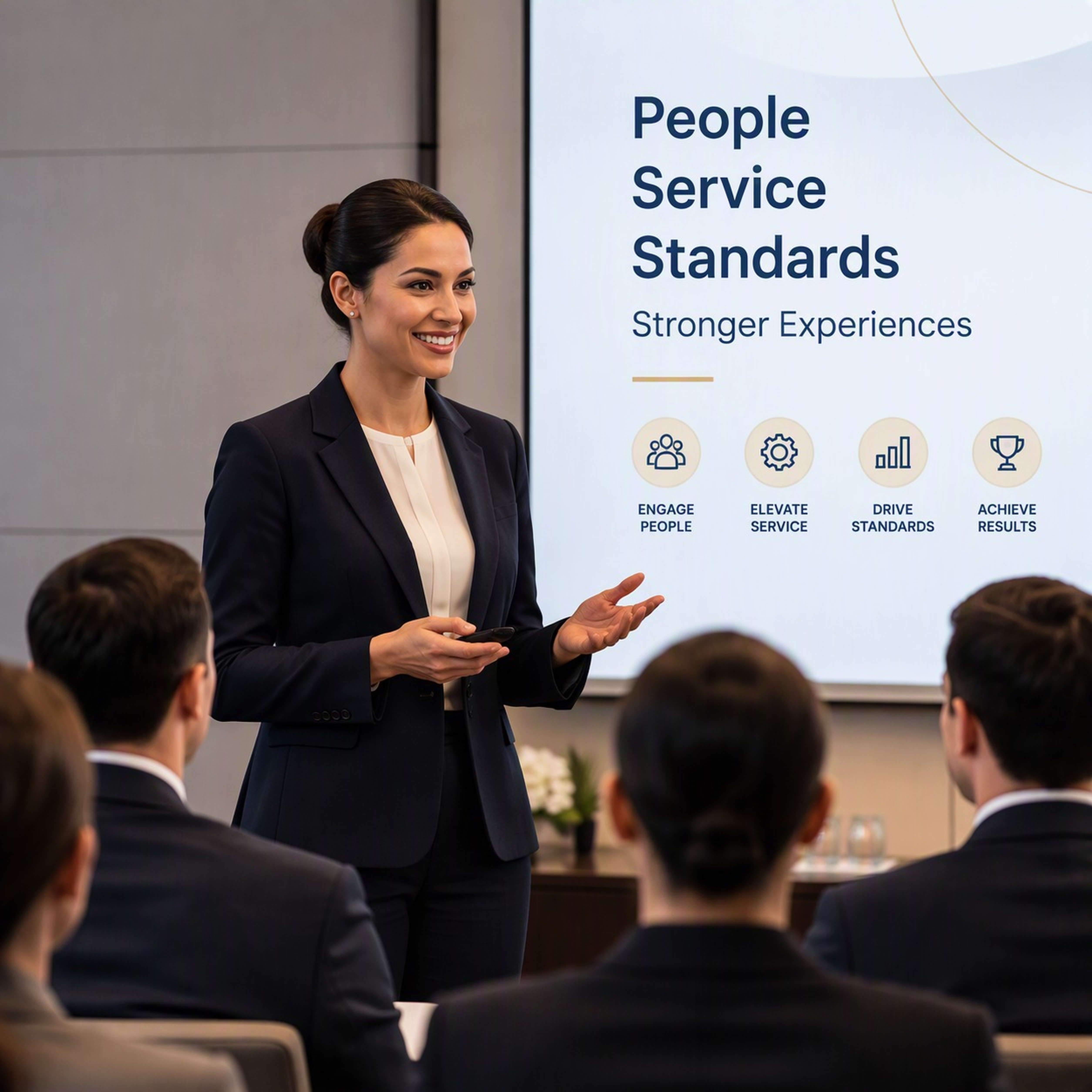 Hospitality staff participating in a training session